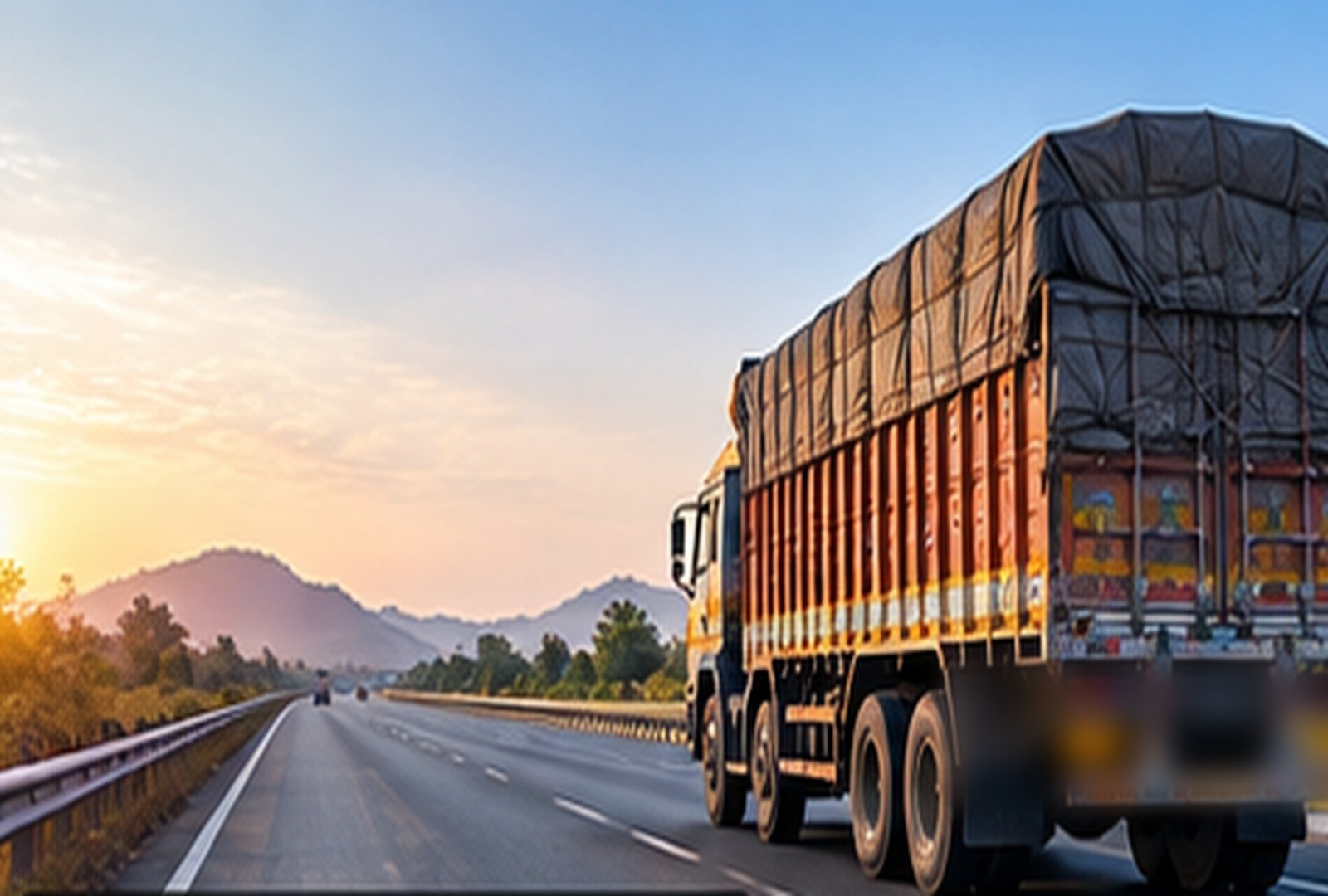 Indian commercial truck on the expressway