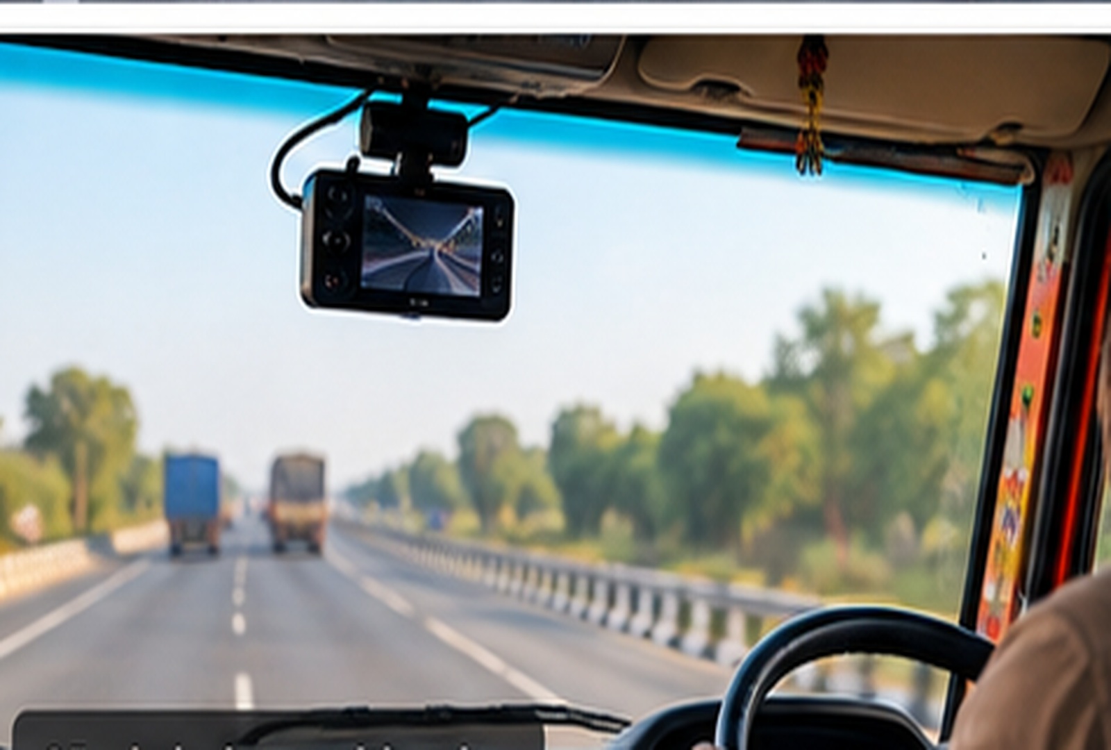 Dashcam view of the road ahead